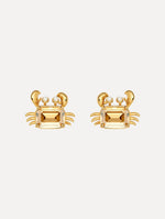 The Crystal Crab Earrings. Front View.