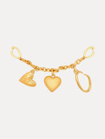 Heart & O Bag Charm in Gold Front View