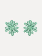 Large Woven Raffia Flower Earrings